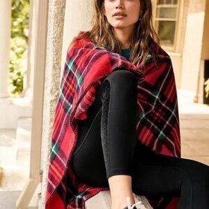 Victoria’s Secret Red Plaid Blanket Throw 50"x60" & Tote Bag Set New